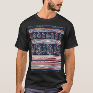 Elegante Marine Paisley: Zeitloses Grenzdesign T-Shirt