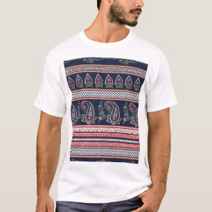 Elegante Marine Paisley: Zeitloses Grenzdesign T-Shirt