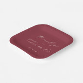 Elegante marine rote Kalligrafie Pappteller (Gewinkelt)