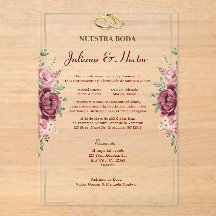 Elegante marine-rote und goldene florale Hochzeit