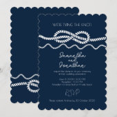 Elegante Marine Sailor Beach Einladung zur Hochzei (Vorne/Hinten)