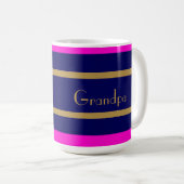 Elegante Marine-u. Goldstreifen, addieren Ihren Kaffeetasse (VorderseiteRechts)