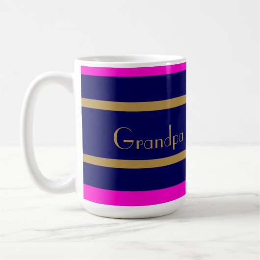 Elegante Marine-u. Goldstreifen, addieren Ihren Kaffeetasse (Links)