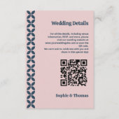 Elegante Marine und Blush Pink Begleitkarte (Vorderseite)