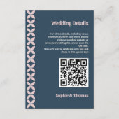 Elegante Marine und Blush Pink Begleitkarte (Vorderseite)