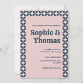 Elegante Marine und Blush Pink Einladung (Vorderseite)