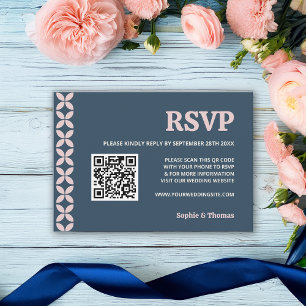 Elegante Marine und Blush Pink RSVP Karte