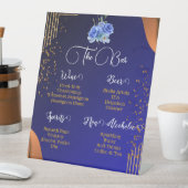 Elegante Marine und Burnt Orange | Bar Menu Sockelschild (In Situ)