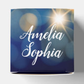 Elegante Marine und Gold Bokeh Quinceañera Geschenkschachtel (Oben)