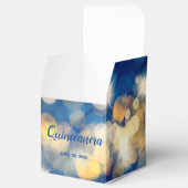 Elegante Marine und Gold Bokeh Quinceañera Geschenkschachtel (Geöffnet)