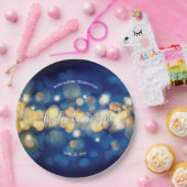 Elegante Marine und Gold Bokeh Quinceañera Pappteller (Party)