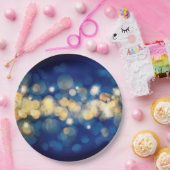 Elegante Marine und Gold Bokeh Quinceañera Pappteller (Party)