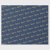 Elegante Marine und Gold Feiern zum Geburtstag Geschenkpapier (Flach)