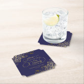 Elegante Marine und Gold nehmen meine Trinkhochzei Untersetzer (Vor Ort)