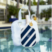 Elegante Marine und Light Blue Striped Nautical Pickleball Schläger