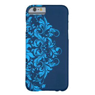 Elegante Marine und Sky Blue Floral Lace Barely There iPhone 6 Hülle