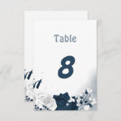Elegante Marine und weiße Blume Tischnummer (Vorne/Hinten)