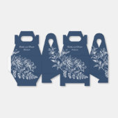 Elegante Marine und Weiße Flora Geschenkschachtel (Ungefaltet)