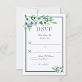 Elegante Marine und White, Wedding RSVP (Vorderseite)