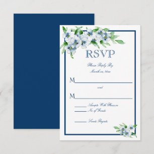 Elegante Marine und White, Wedding RSVP Karte