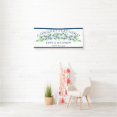 Elegante Marine & White - Hochzeitsempfang Banner (Insitu)