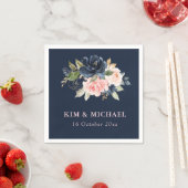 Elegante Marinebblüte rosa Blüte Serviette (Beispiel)