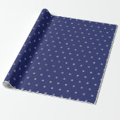 Elegante Marineblau in Blau und Weiß Star des Davi Geschenkpapier (Ungerollt)