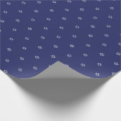 Elegante Marineblau in Blau und Weiß Star des Davi Geschenkpapier (Ecke)