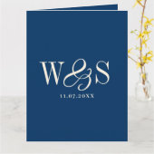 Elegante marineblaue Hochzeitspaare Karte (Gelbe Blume)