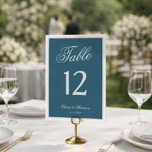 Elegante marineblaue Tischnummern für die Hochzeit