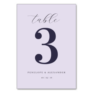 Elegante marineblaue typografische Tischnummer