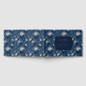 Elegante Marineblume Gästebuch (Voll)