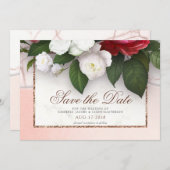 Elegante Marmor Luxury Gold Floral Wedding Save The Date (Vorne/Hinten)