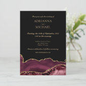 Elegante Marmor Pink Agate Einladung Hochzeit (Stehend Vorderseite)