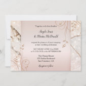 Elegante Marmor Rose Gold Floral Wedding Einladung (Vorderseite)