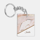 Elegante Marmor Rose Gold Schlüsselanhänger (Vorderseite links)