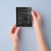Elegante Marmor Schwarz-Gold-Salon-QR-Code-Preisli Flyer (Gruppe)