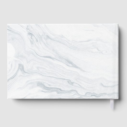 Elegante Marmor- und Gold Texture-Hochzeit Gästebuch (Rückseite)