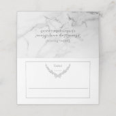 Elegante Marmor- und Wreath-Hochzeitstische Platzkarte (Außenseite Aufgefaltet)