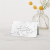 Elegante Marmor- und Wreath-Hochzeitstische Platzkarte (Rückseite)