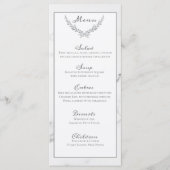 Elegante Marmor- und Wreath Wedding Menu Card Menükarte (Vorderseite)