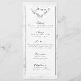 Elegante Marmor- und Wreath Wedding Menu Card Menükarte