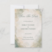 Elegante Marmor-Wasserfarbe Save The Date (Vorderseite)