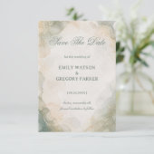 Elegante Marmor-Wasserfarbe Save The Date (Stehend Vorderseite)