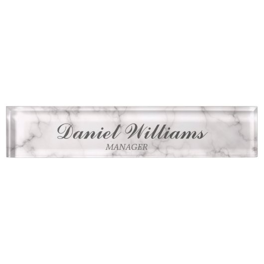 Elegante Marmorart Namensplakette (Vorderseite)