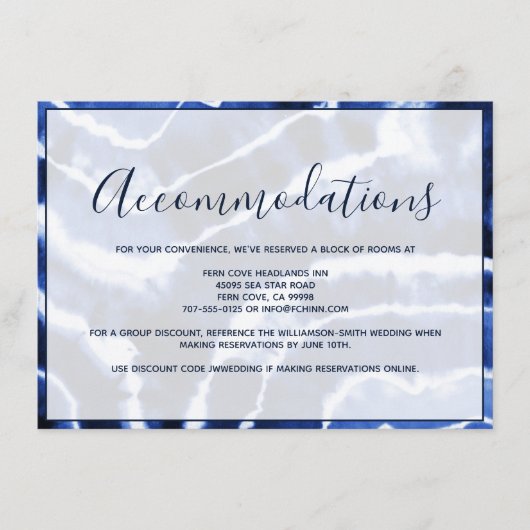 Elegante Marmorbäume Gefärbte Krawatte Hochzeiten Begleitkarte (Vorderseite)