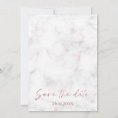 Elegante Marmoreffekt Rose Gold Monogram Wedding Save The Date (Rückseite)