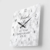 Elegante Marmorfeier Quadratische Wanduhr (Winkel)