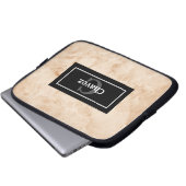 Elegante Marmorgestein-Textur mit Name und Monogra Laptopschutzhülle (Vorne Knopf)