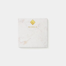 Elegante Marmorgoldmonogramm Goldener Name Weiß